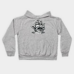 Pirate Ship, Skull Sails Kids Hoodie